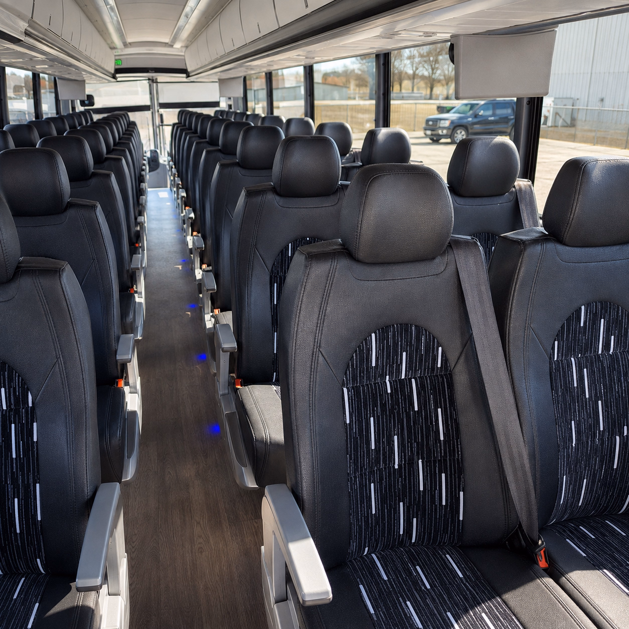 flint charter bus rental inside